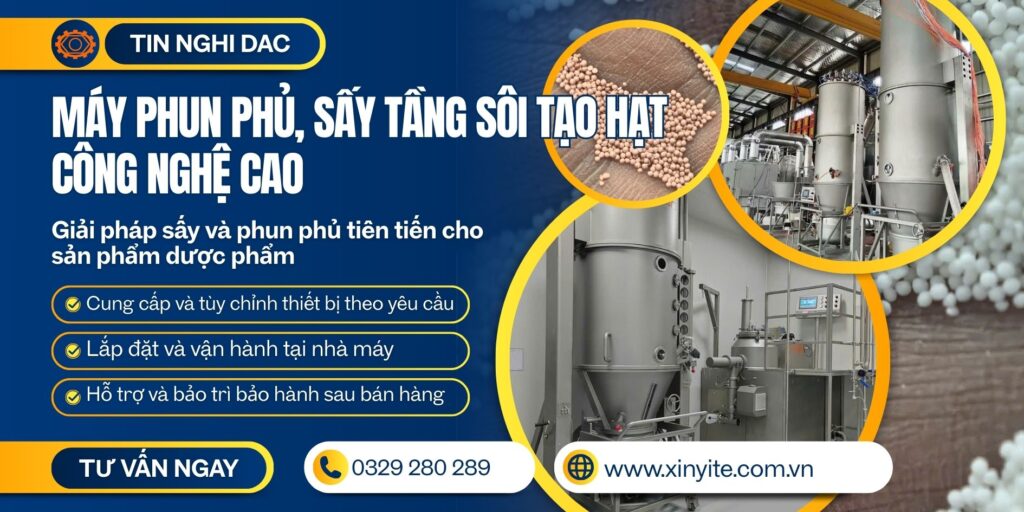 máy phun phủ, sấy tầng sôi tạo hạt công nghệ cao