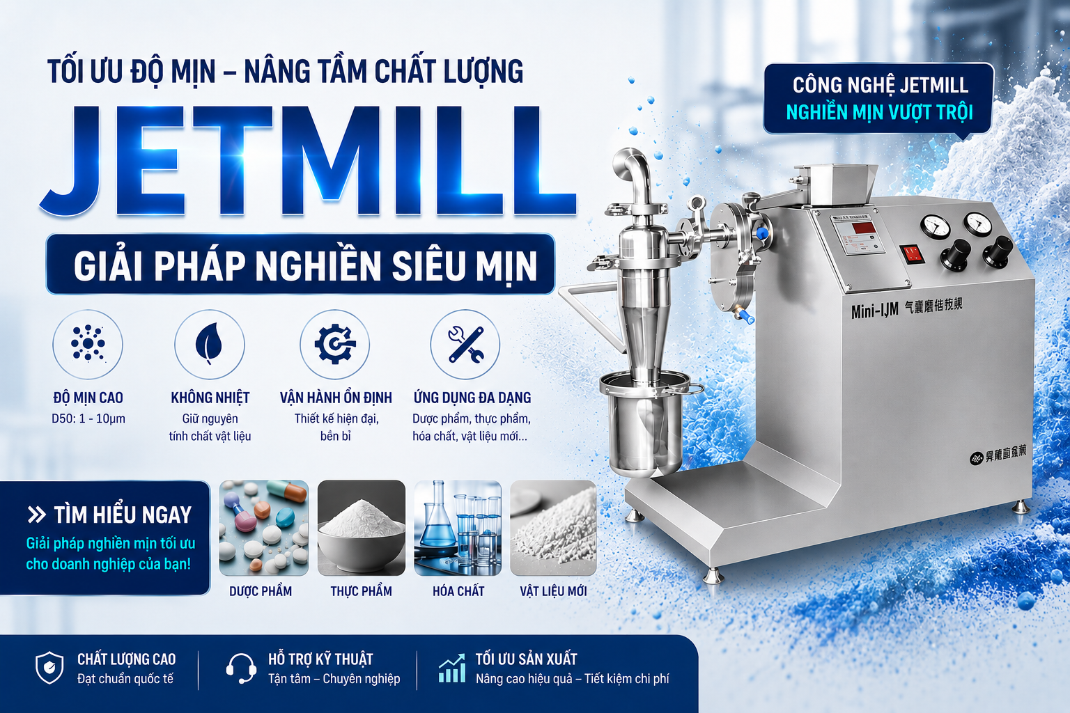 Máy nghiền khí nén trong sản xuất dược phẩm